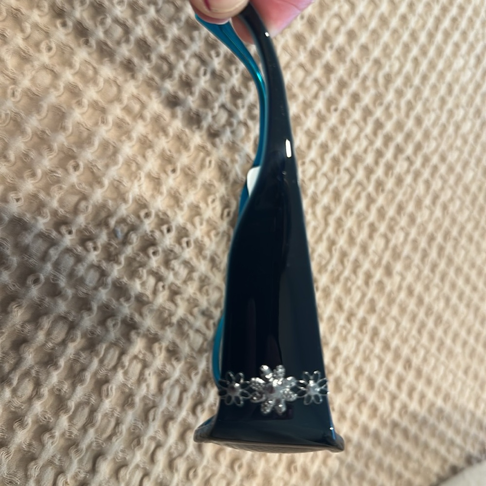 Coach Black and Blue beautiful, silver flowers on the sides - Picture 3 of 3